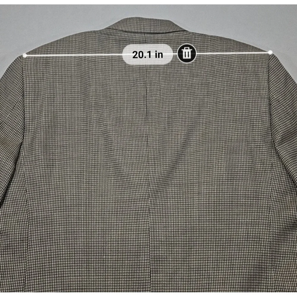 Perry Ellis Portfolio VTG 3-Button Wool Blazer Jacket Micro Check Tan Sz 43R